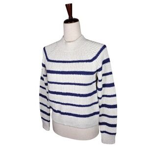 Vince Crewneck Striped Sweater Italian Yarn‎ Size XS Quiet Luxury Waffle Boucle